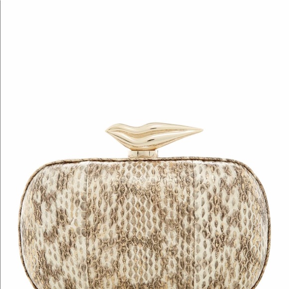 DVF Metallic Distressed Snake Leather Clutch - Picture 7 of 8